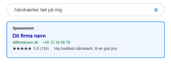 Eksempel på Google-annonce i danske søgeresultater