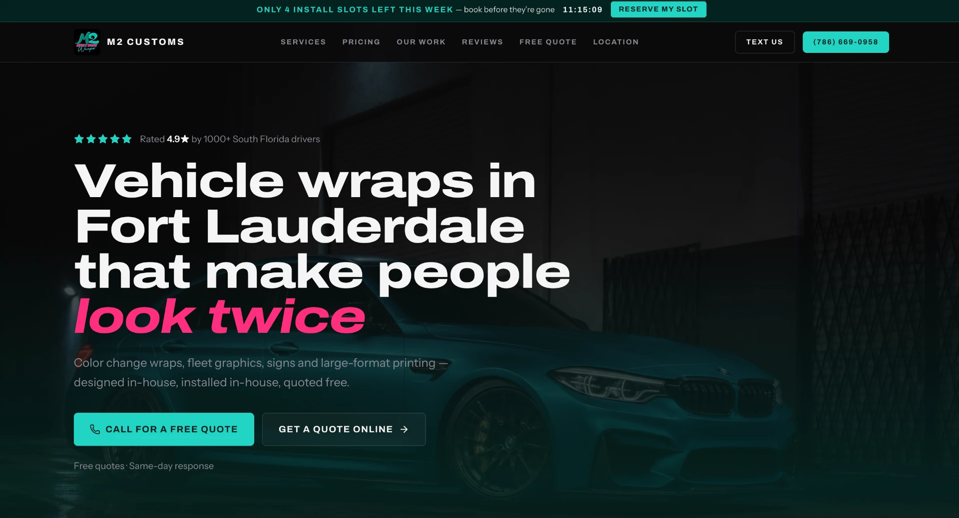 Hjemmeside efter redesign – enkelt layout med fokus på at bede om et tilbud